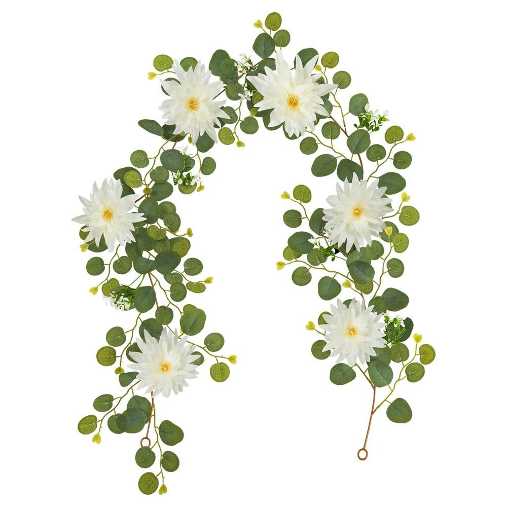 Romantic Eucalyptus Leaf Money Leaf Vine Plastic Realistic Artificial Eucalyptus Leaf Vine Handmade Lifelike Fake Hanging Plants