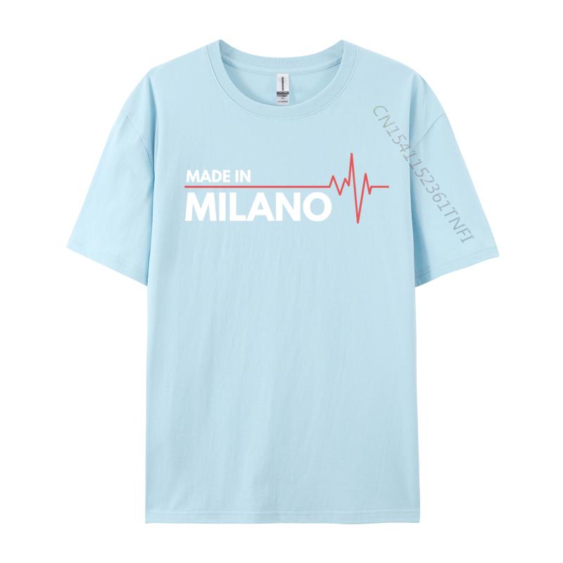 Made In Milano Italy Italia Place Of Birth Heartbeat Tops T Shirt Casual Tops Shirt Funky Printing Unisexs Tshirts Printing