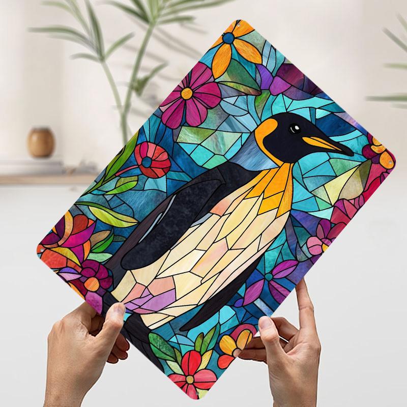 

Stained Glass Penguin Poster Customized Wall Art Vintage Metal Signs Retro Tin Plaque for Man Cave Gaming Room Decoration Cozy 20x30cm（7.8x11.8inch）