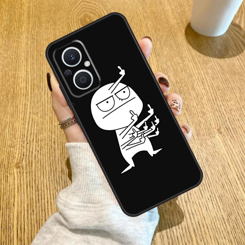 Funny Man Middle Finger Funda For OPPO Reno 14 F 10 11 12 13 Pro 13F 12F 11F 7 8 Lite OPPO Find X6 X5 X8 X9 Pro Case
