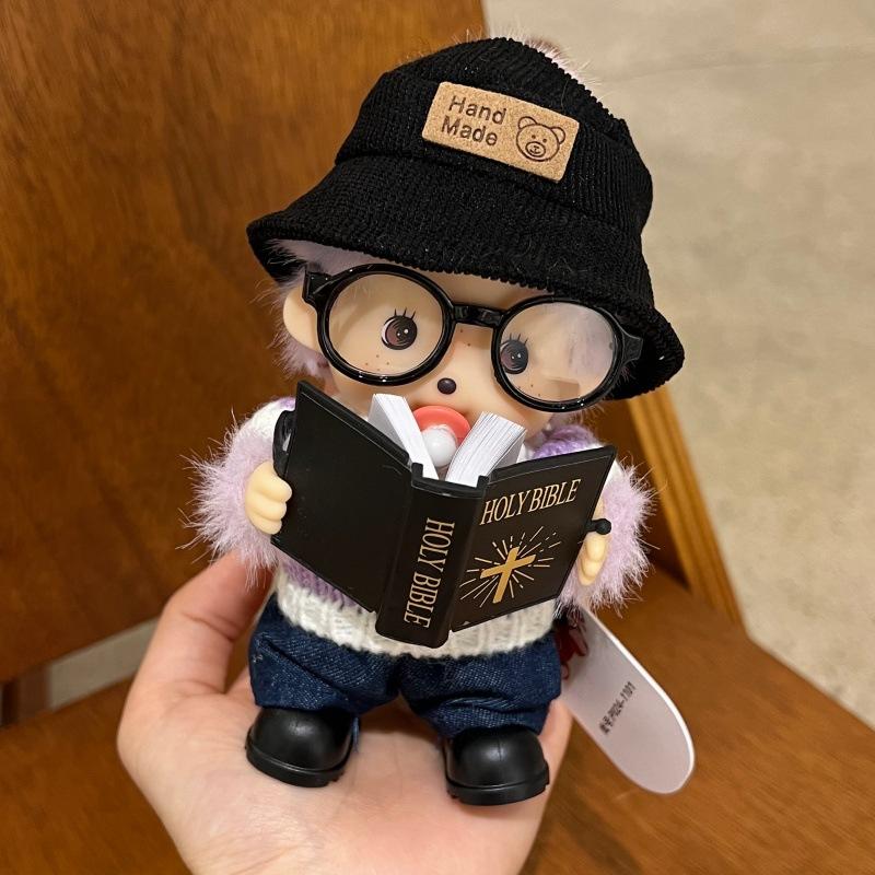 , New Genuine Mengqiqi Plush Keychain, Cute Woolen Hat, Dress Up Bag Pendant, Birthday Gift, Plush Pendant for Friends