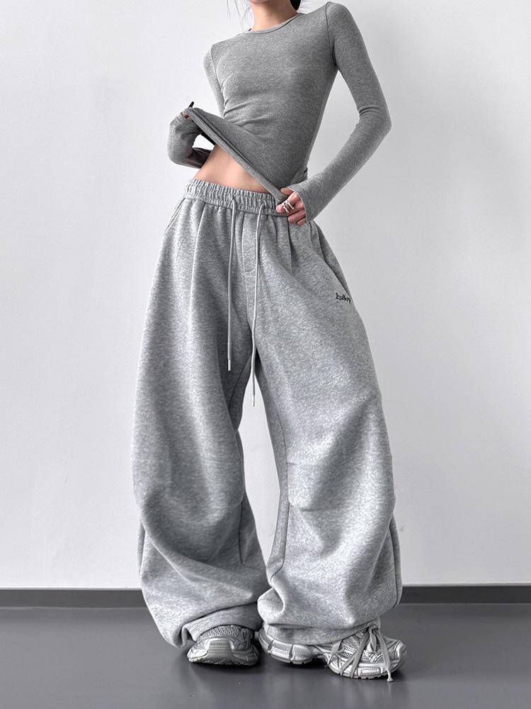 2025 Autumn Women's Tall Hip Hop Cargo Sweatpants - Casual Jazz Dance Drapey Sport Pants