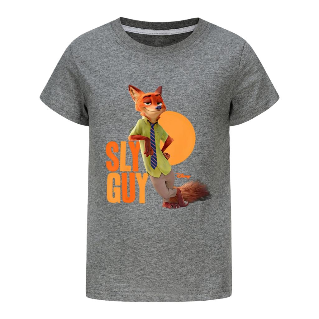 Modische Rundhals-Kurzarm-Arbeitskleidung bedruckte Oberteile für Kinder-Sommeroberteile