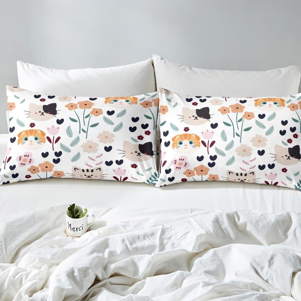 Cute cartoon animal pattern bed hat four-piece bedding set bedroom dormitory bedding decoration