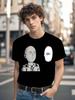 Black Casual Anime-Inspiriertes Saitama T-shirt Minimalistischer Saitama & "OK" Druck