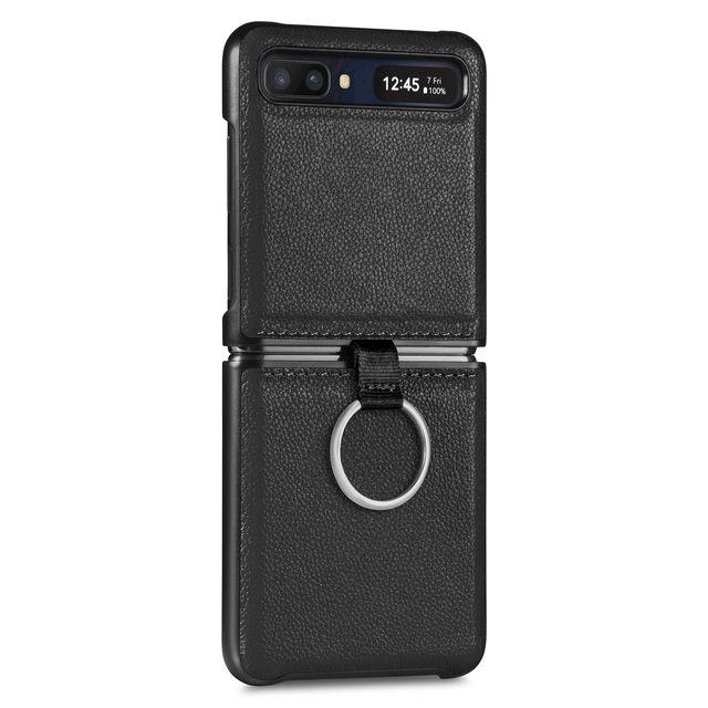 Drop Protection Finger Ring Leather Case For Samsung Galaxy Z Flip 3 Flip4 Flip 4 Flip3 5g Matte Cover For Samsung Z Flip3 Cases