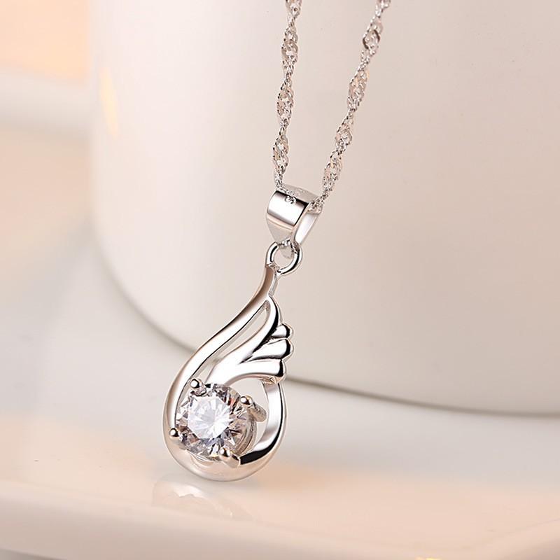 New Angel Tears Pendant Women's Fashion Water Drop-shaped Feather Angel Wing Necklace