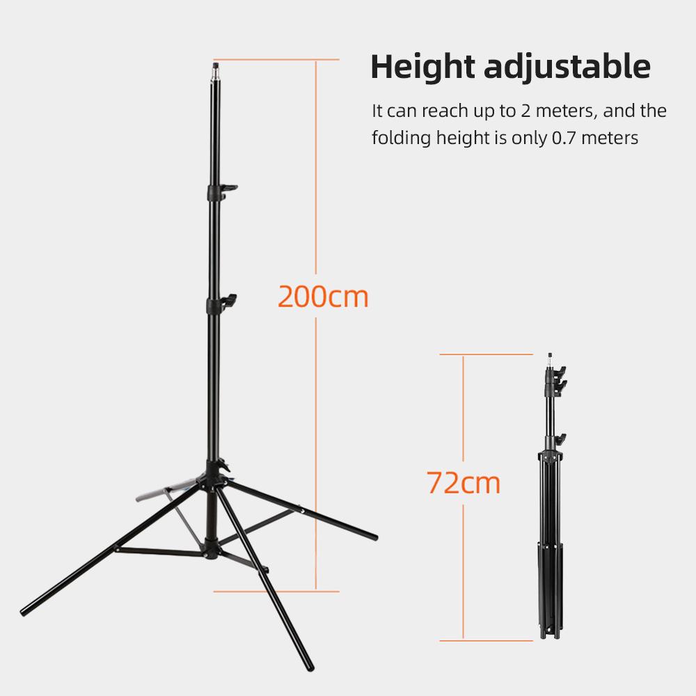 200cm 4-Leg Metal Light Stand   Photography Tripod Stand with Screw Studio Reflector Softbox LED Video Light   Light Photography Accessor