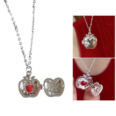 Elegant Sturdy Alloy Apples Charm Necklace Featuring Secret Storage Space Saving and Smooth Wear for Trendy Women