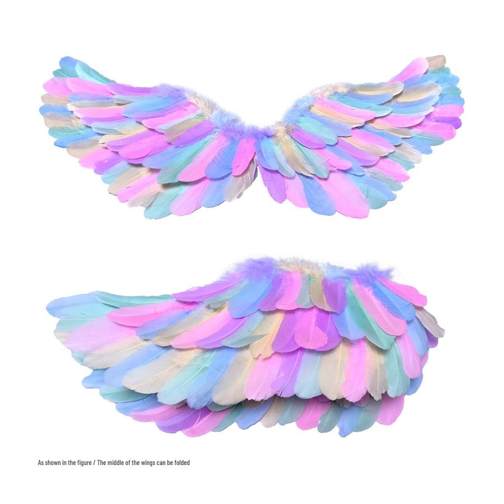 Glowing Elf Fairy Wand with Angel Feather Rainbow Wings - Little Girl's Birthday Gift & Stage Prop
