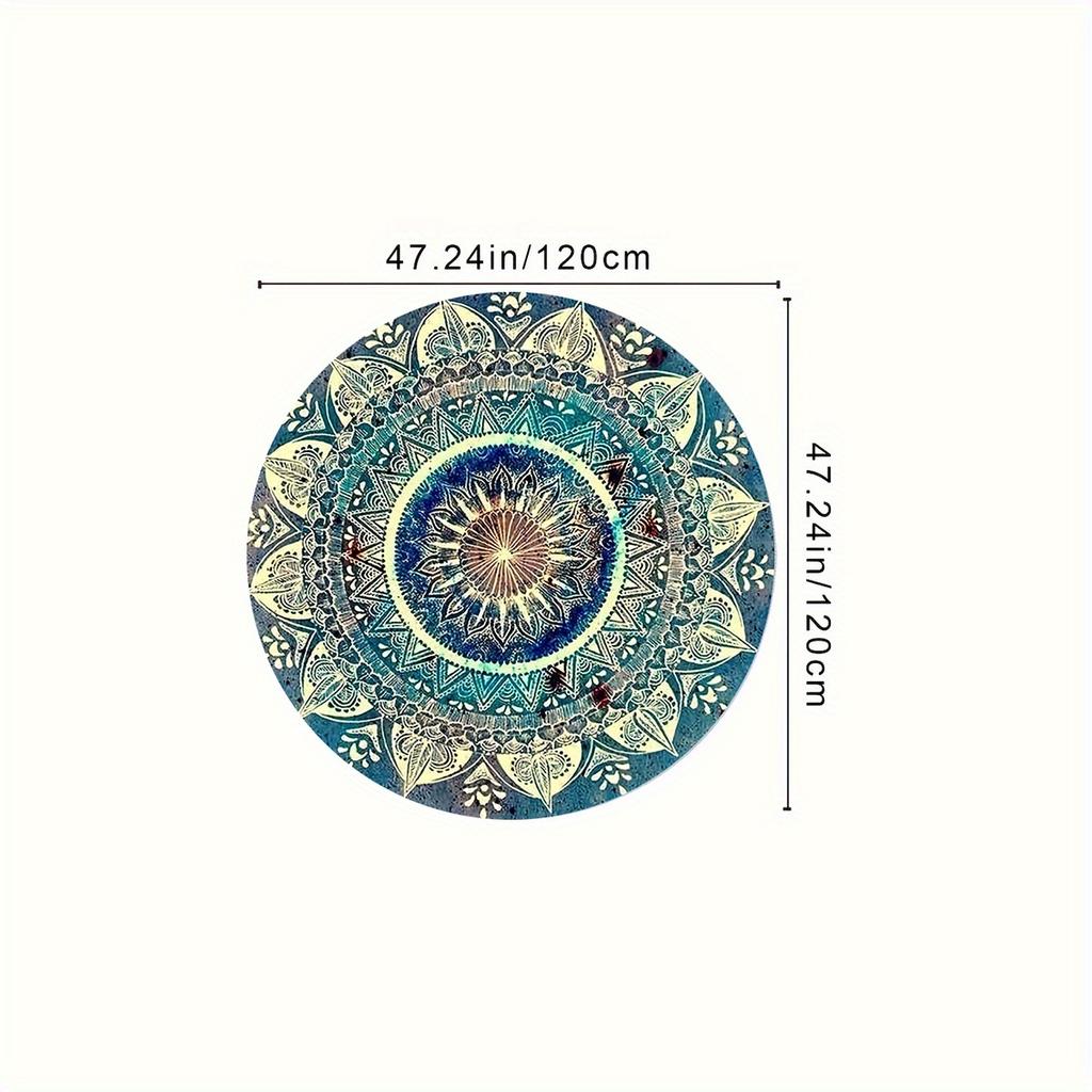 Luxurious Bohemian Style Pattern Round Shape Floor Mats Kitchen Hallway Runner Rug Bedroom Living Room Soft Carpet Non-slip Area Rug