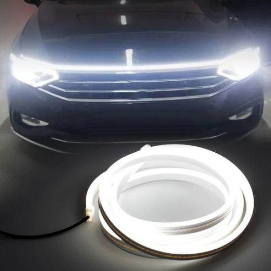 LED Decoration Lights For Car Hood Flexible Daytime Running Light Strip White
