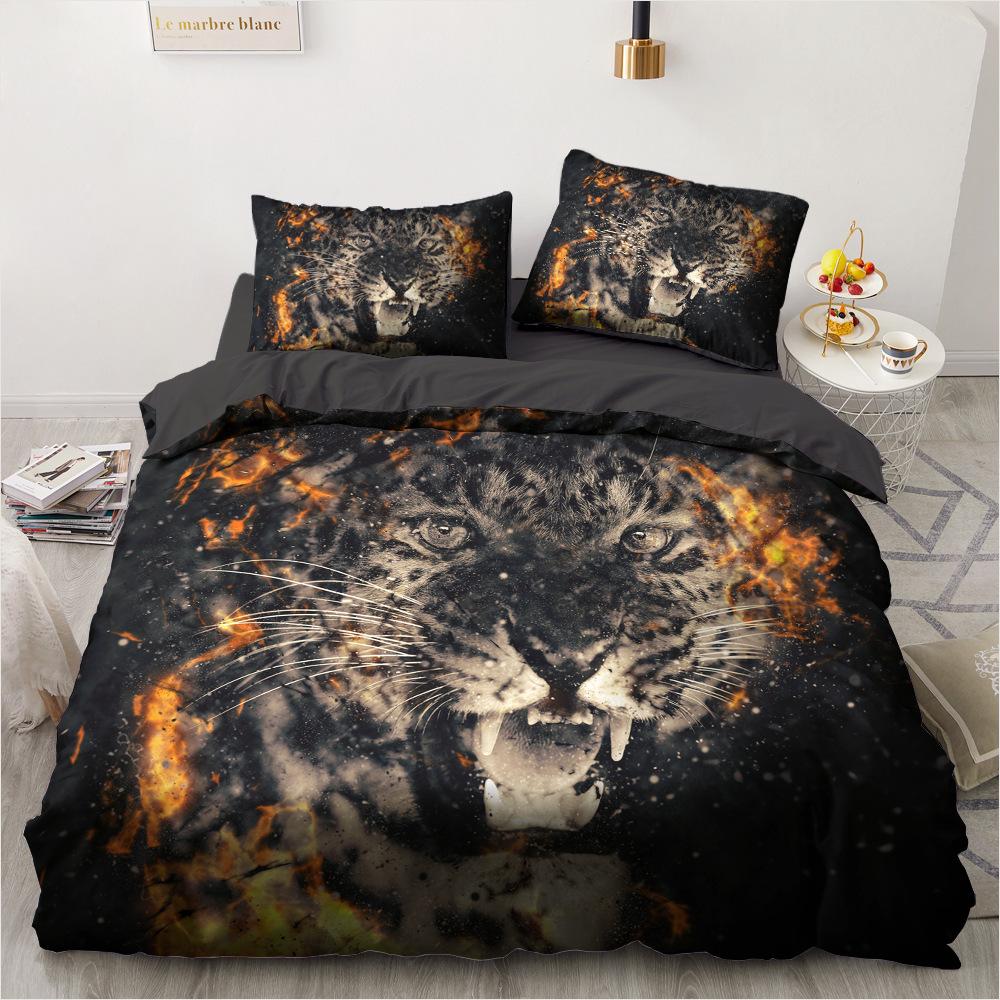 2-3Pcs Duvet Cover Set Housse De Couette Western Tiger Animal Double Comforter Bedding Sets Dropshipping  Customized