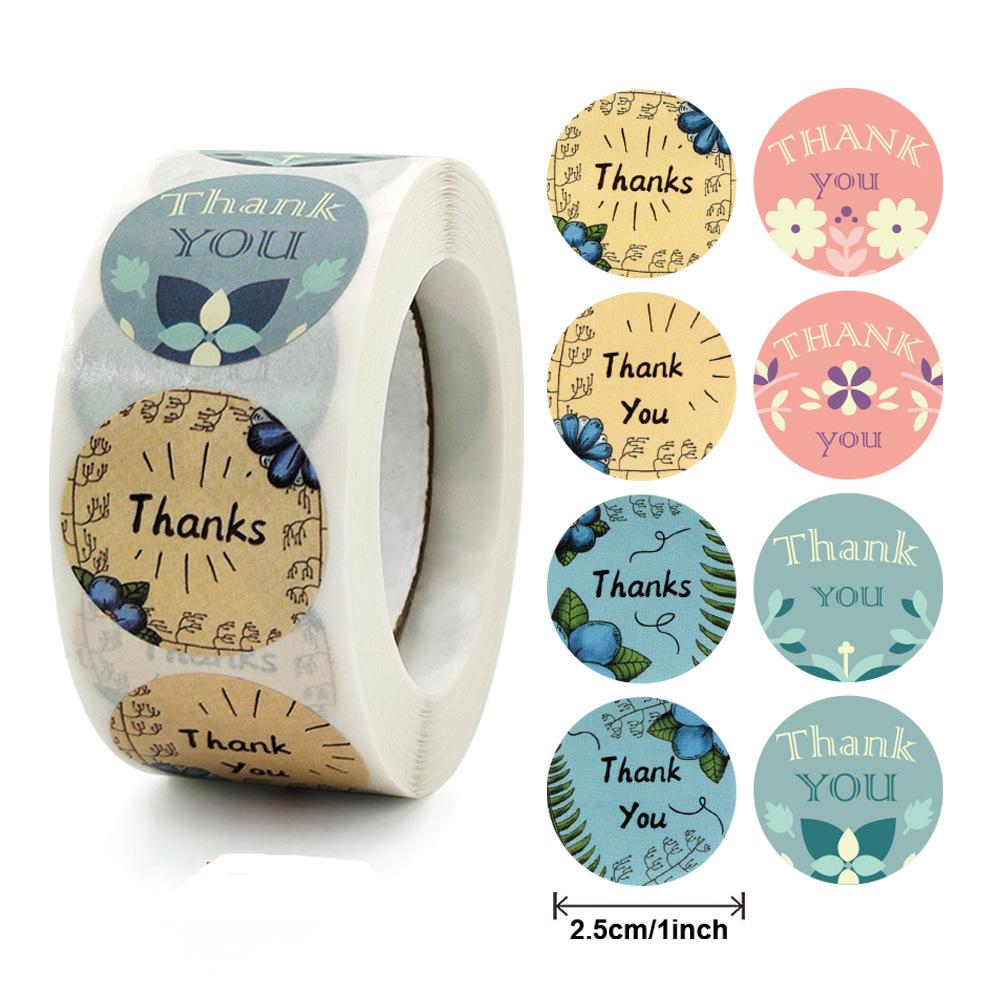 100-500Pcs High-Quality Round High-Quality Thank High-Quality You High-Quality Stickers High-Quality Flower High-Quality Design High-Quality Labels
