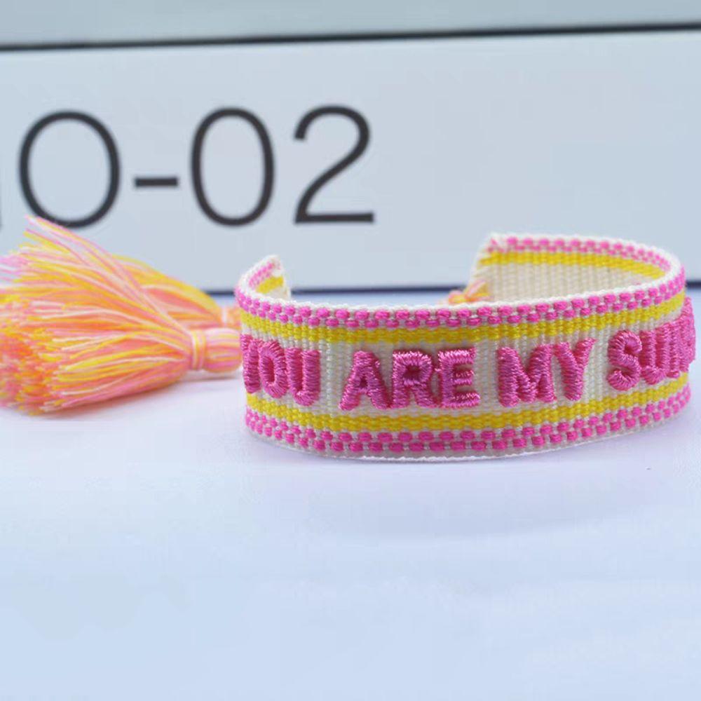 Tassel Embroidered Letters Bracelets Unique and Lucky Lovers Weaving Bracelet Jewelry Gifts