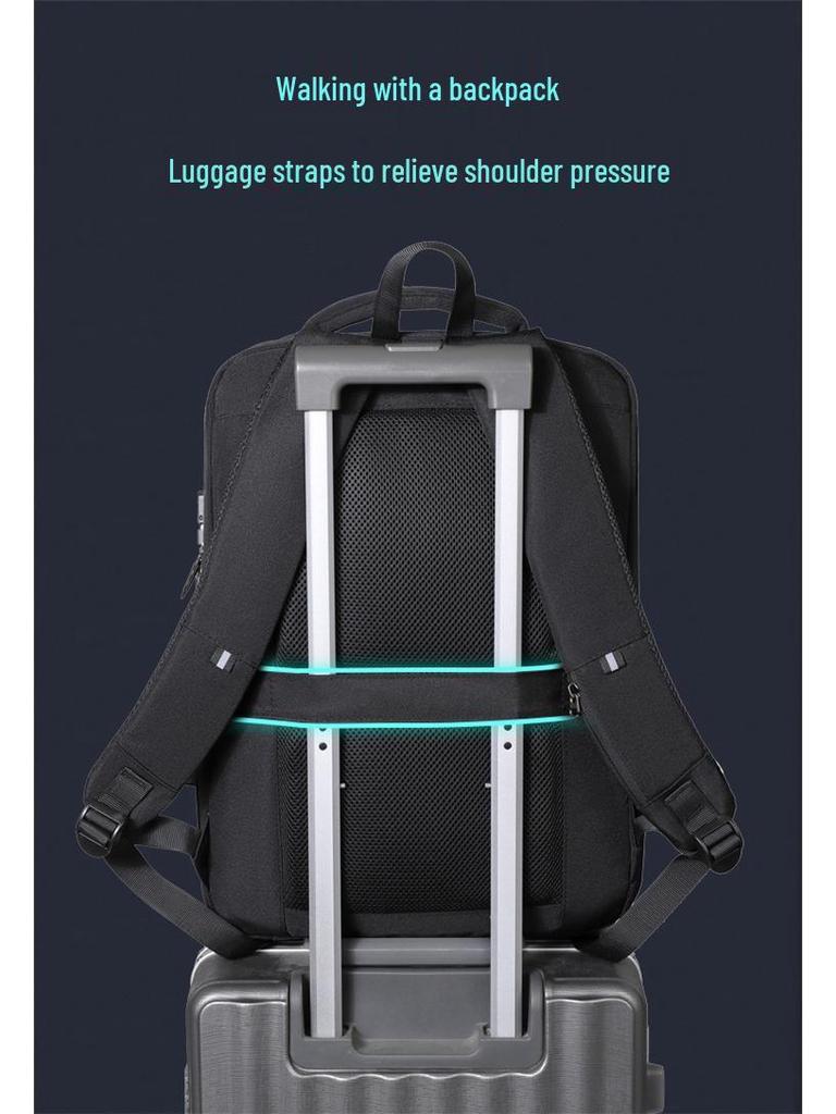 Men's Hard Shell Anti-pressure Motorcycle & Business Backpack with Airbag for 17-inch Laptop - Large Capacity