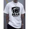 European Size Men'S Oversized Black T-Shirt with Bear Archery Logo - Ideal for Outdoor Sports and Casual Wear