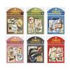 50 Pcs/pack Vintage Bronzing Stamp Style Stickers Decorative DIY Scrapbooking Diary Album Collage Material Junk Journal Supplies