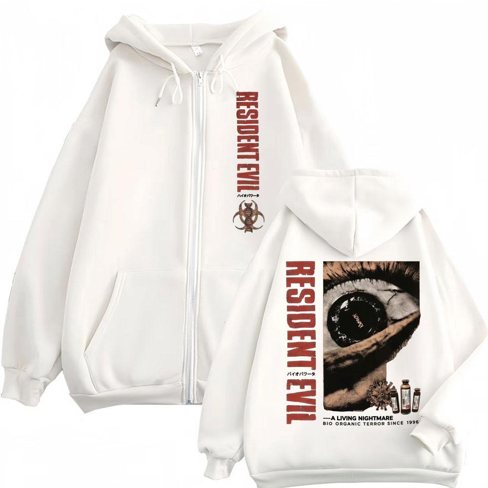 Resident Evil Requiem Anime Zipper Hoodie Retro Street Style Hoodie Fashion Sports Printed Pattern Hoodie Daily Street Dressing