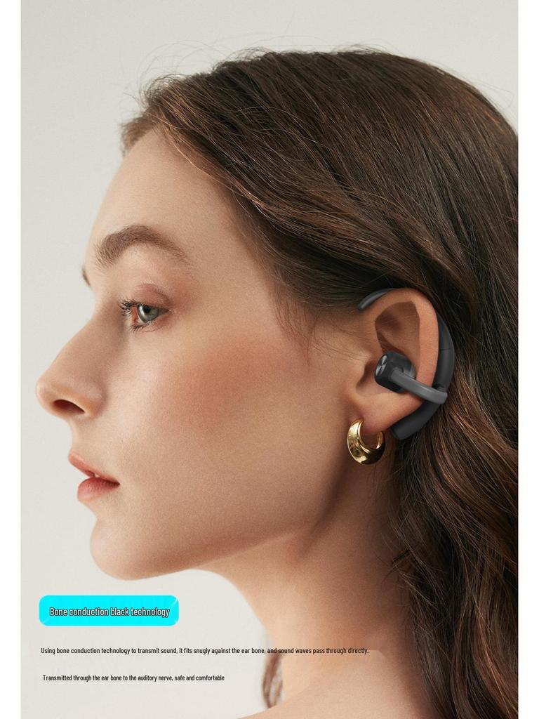 New TWS Wireless Bone Conduction Bluetooth Earphones with Long Battery Life & Charging Case