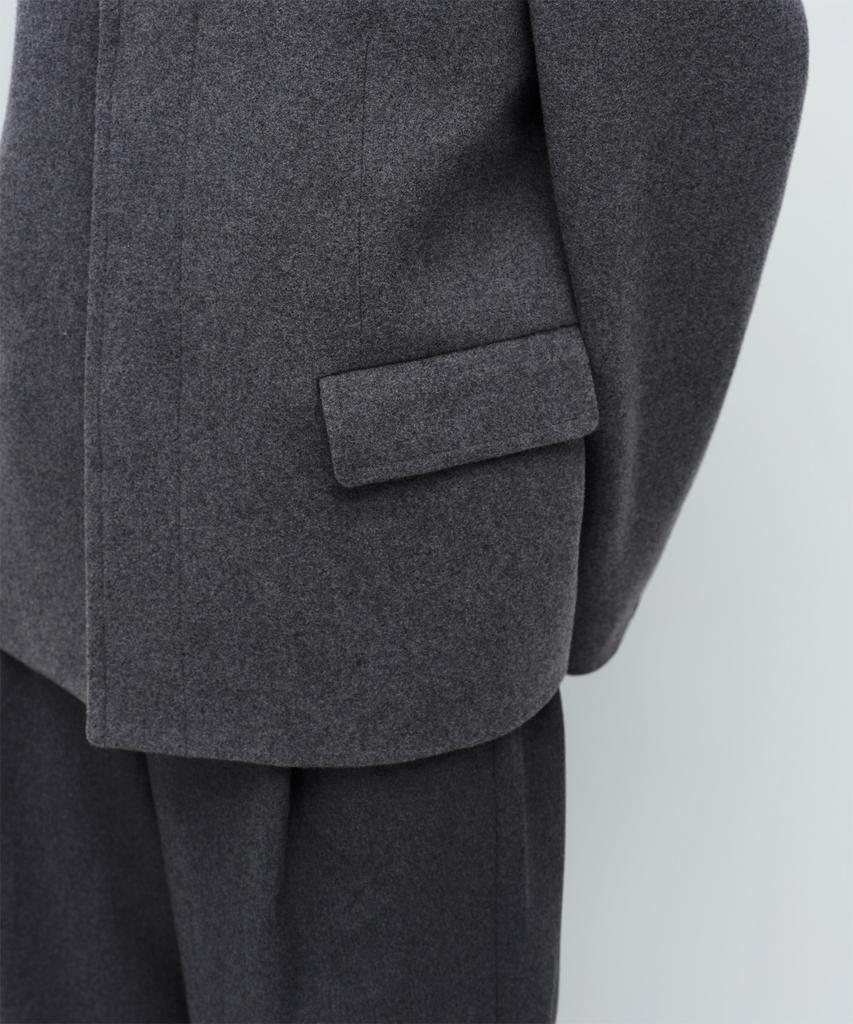 Musinsa Standard Wool Blend Melton Oversized Short Blazer [Medium Grey]