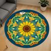 1pc Mandala Flower Round Chair Mat Area Rug - Non-Slip, Floor Mat for Office, Bedroom, and Indoor Decor  -100905