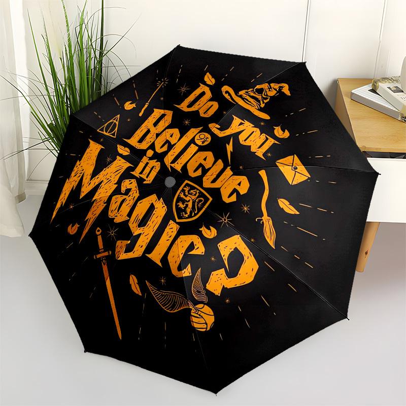 

1pc Believe in Magic Umbrella with Plastic Handle,Cartoon Pattern,Suitable for All Seasons Multi-functional Umbrella508