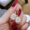 Huitan Classic Gorgeous Drop Earring Zinc Alloy Color with Shine Oval CZ Stone Wedding Bridal Earring Party Anniversary Gift Earring