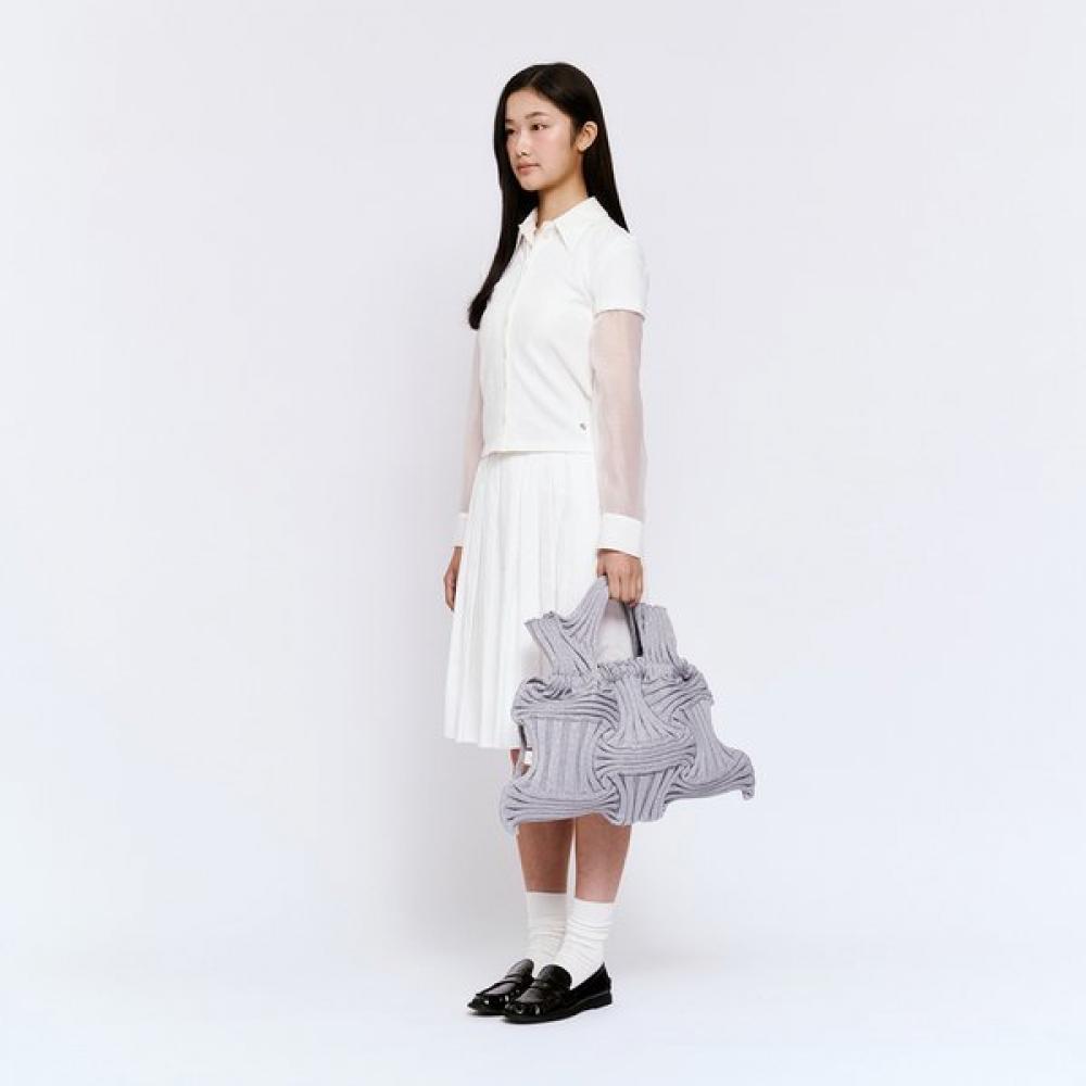 Pleatsmama Big Bow Bag Glitter Silver