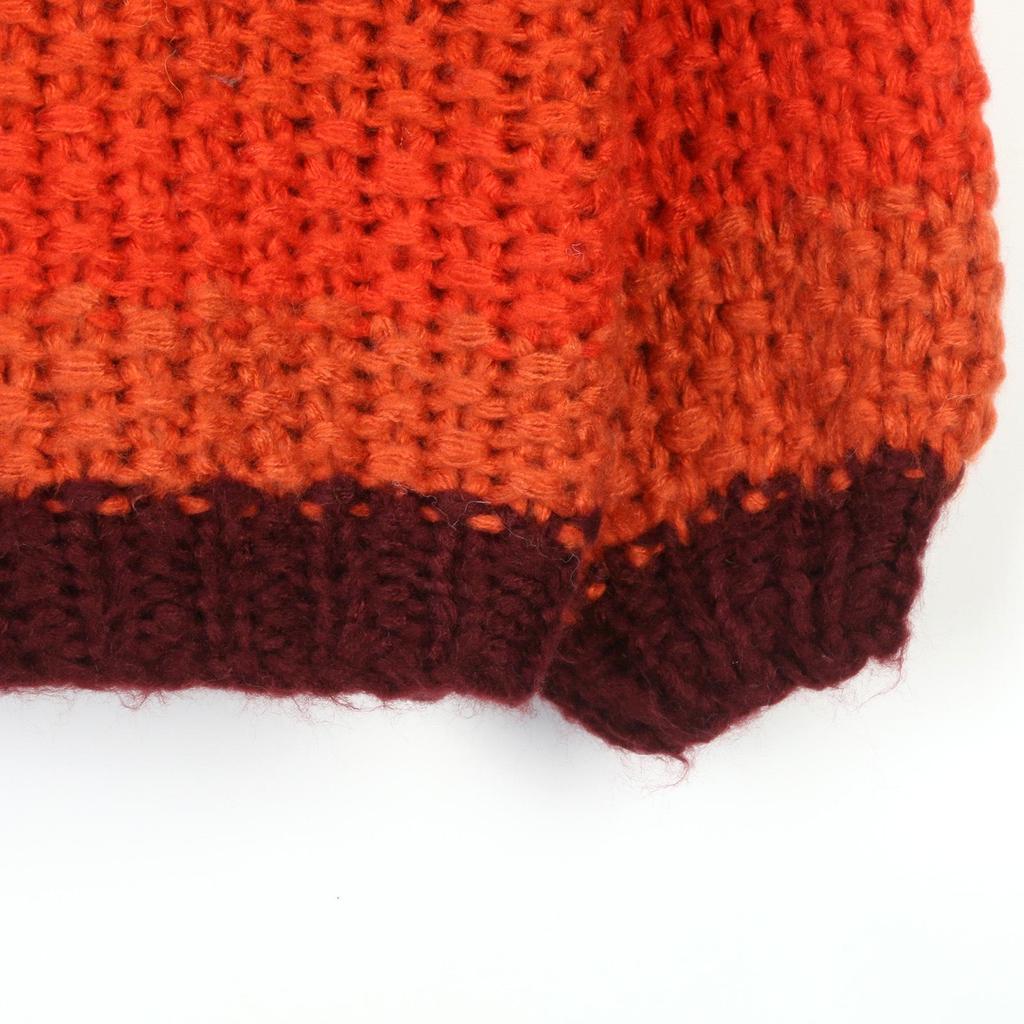 Women's V-Neck Striped Flower Crochet Cardigan - Long-Sleeve, Loose Fit, Perfect for Autumn & Winter.