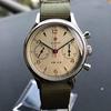 GIV 1963 Mechanical Analog Chronograph Watch for Men, 1963 ST1901 Manual-Wound Movement, 38mm Gooseneck, 1963 Panda Dial, See-Through Back,