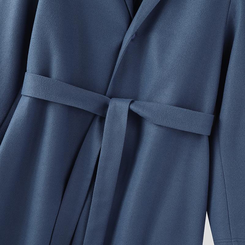 INCERUN Winter Autumn Men Long Sleeve Long Coat Belt Waist Casual Woolen Overcoat