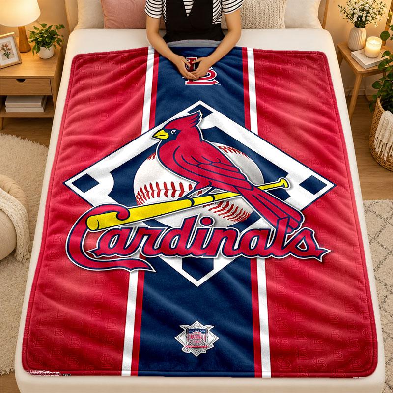 Flannel BlanketSt Louis Baseball Warm Soft Throw Blanket for Indoor Sofa Bed Living Room Use