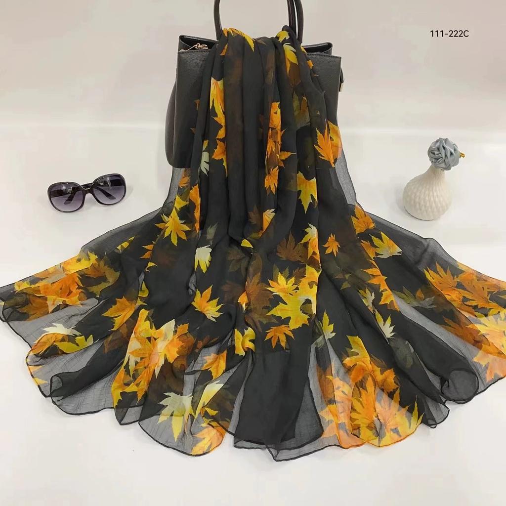 Silk Scarf Women Hijab Pashmina Long Beach Stoles Shawl Wrap Headbands Spring Warm Scarves Bandana Ladies Neckscarf Foulard