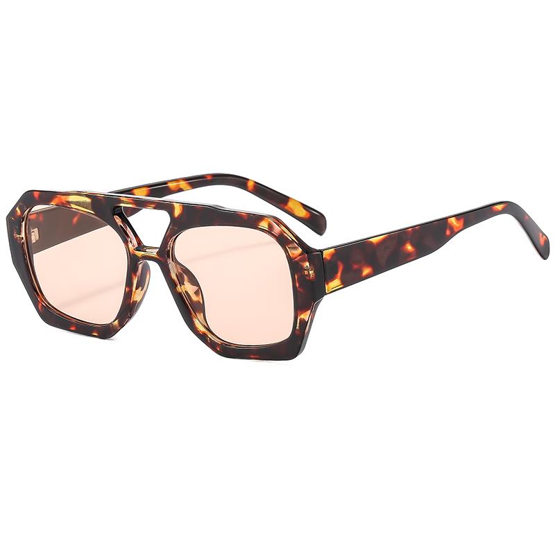 5set Female Large Frame Square Sunglasses Fashion New Retro Double Bridges Sun Glasses Female Luxury Designer Lady Eyewear UV400