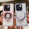 Magnetic Stand Holder Phone Case For Motorola G87 G 87 Cases Plating Clear Soft Silicone Shockproof Back Cover For MOTO G77 G67