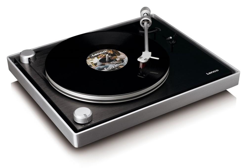 LENCO L-455BK - gramofon z aluminiową obudową i wkładką 2M RED, Lenco