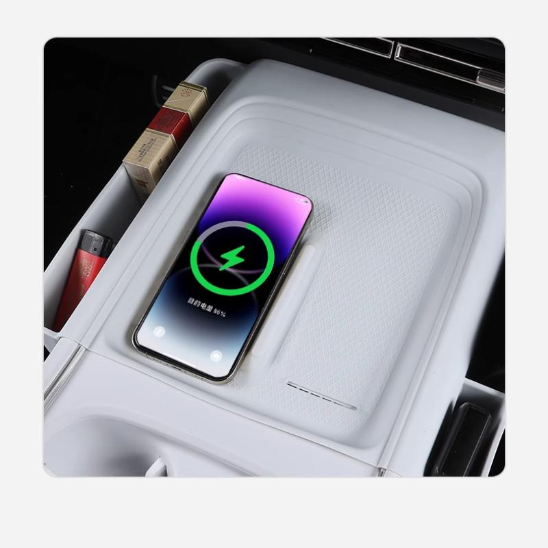 Central Control Wireless Charging Pad for Xiaopeng P7 + Silicone Water Cup Non-slip Protective Pad Modified Car Accessories