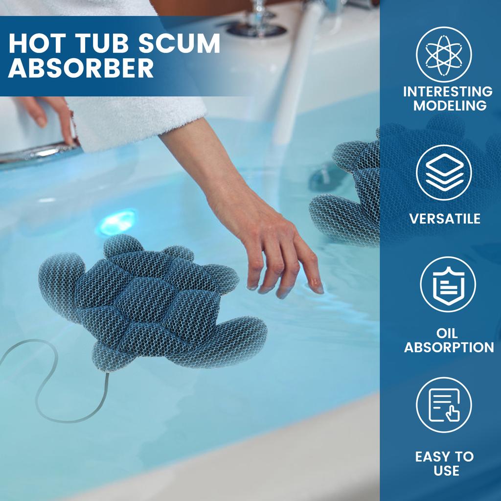 2Pcs Tub Scum Absorber Turtle Shape Tub Oil Absorbing Tool with Suction Cup Foam Filter Bathtub Water Cleaner Bathroom Accessory