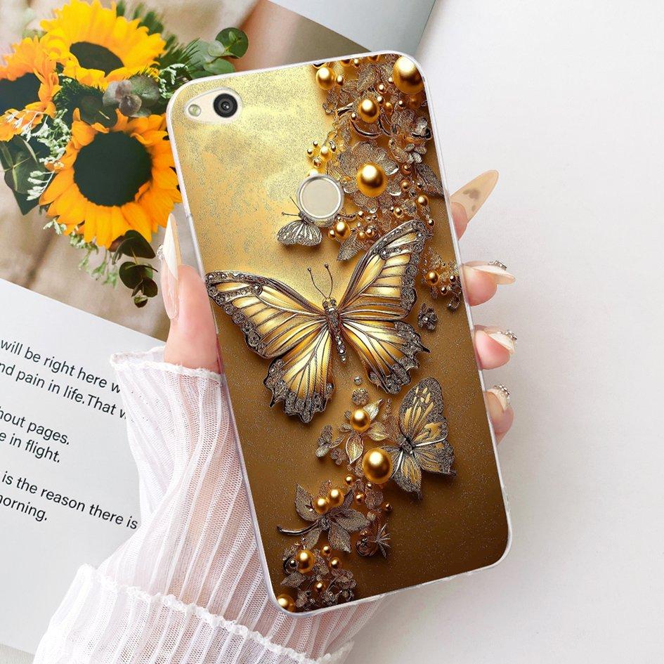 For Huawei P8 P9 Lite 2017 Case PRA-TL10 Cover Fashion Butterfly Soft Clear TPU Phone Case For Honor 8 Lite Nova Lite 2017 Funda