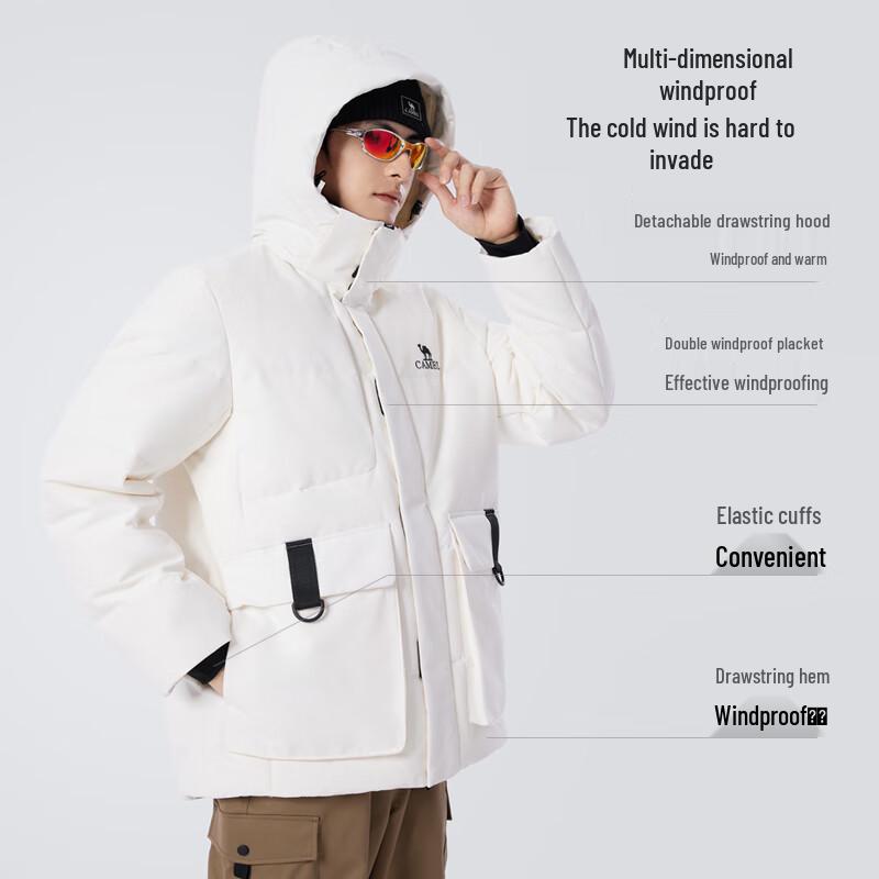 CAMEL Men's Thickened Goose Down Puffer Jacket