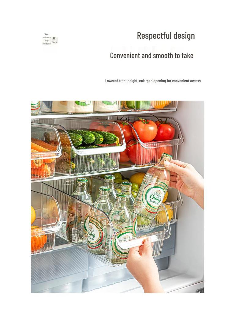 Food-Grade Plastic Kitchen Refrigerator Organizer for Vegetables, Eggs, and More