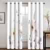 3D Digital Printing Curtain for Kitchen, Short Window Curtains, Floral and Flowers, 2 Panels