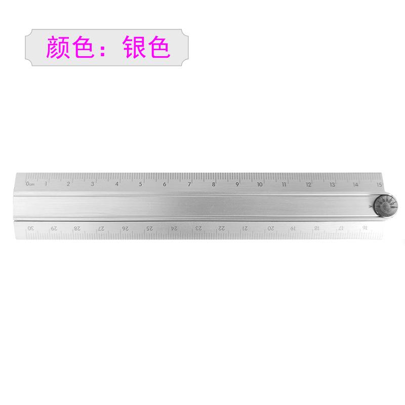 Aluminum Folding Ruler 30cm Multi-functional Metal Measuring Tool Compact Drawing Carpentry DIY Ruler Easy Storage for Children