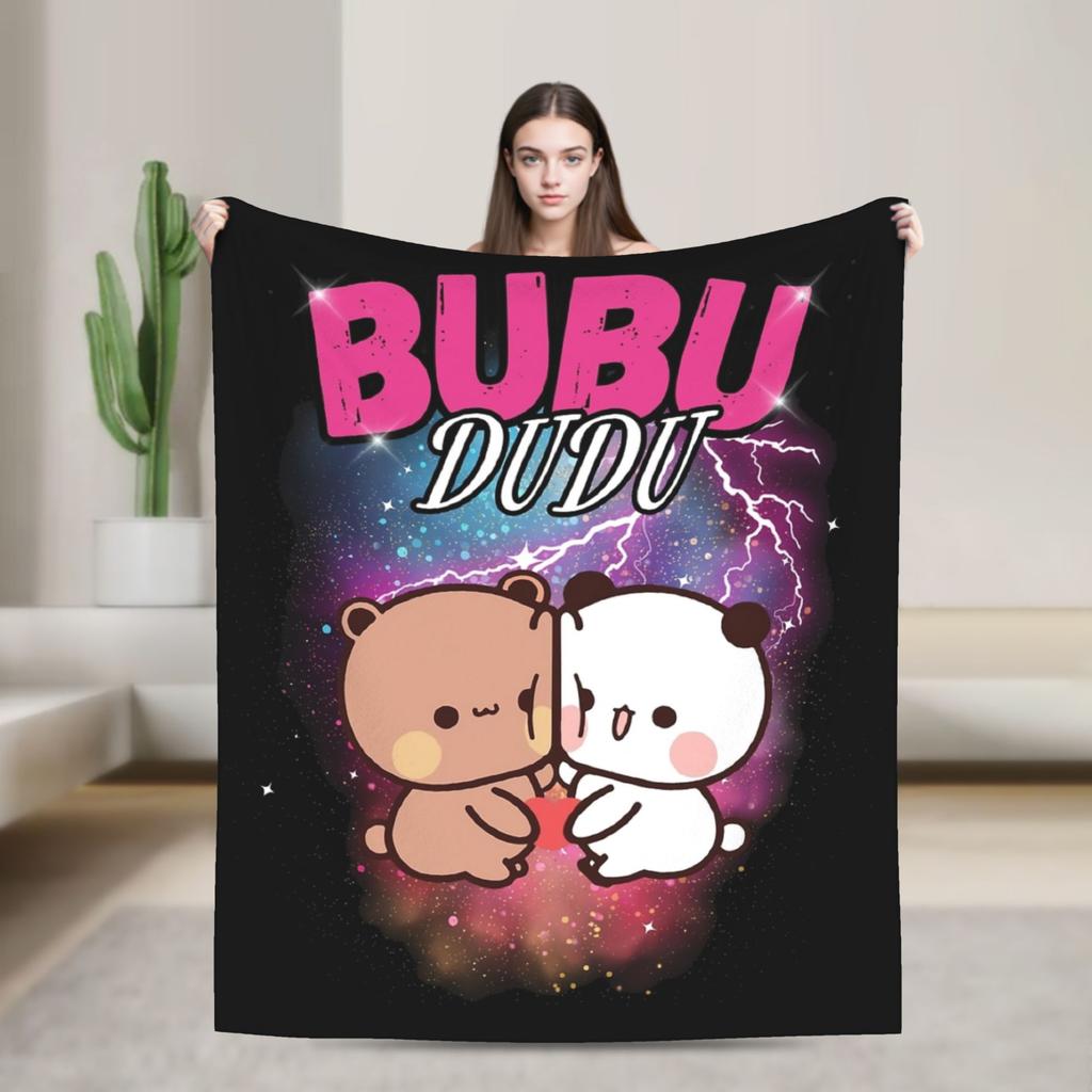Cartoon Panda Bubu Dudu Blanket Fleece Spring Autumn   Multifunction Warm Throw Blanket for Home Bedroom Plush Thin Quilt