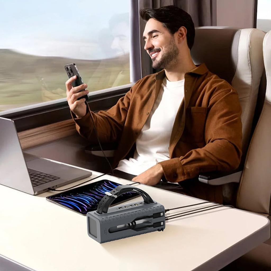 Durable Silicone Case with Handle for Storage Travel Dustproof Plug Design Shockproof Cover for CUKTECH No.20 Power Bank