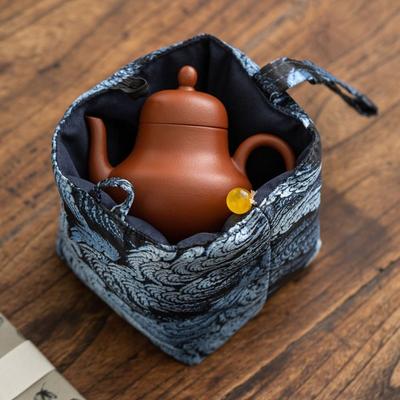 Multi-functional Brocade Tea Set Storage Bag Thickened Embroidered Teapot Storage Bag Chinese Style Bag Vintage Style