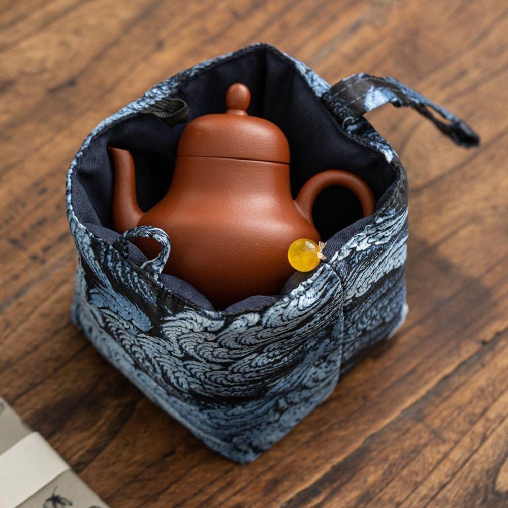 Embroidered Chinese Style Bag Thickened Teapot Storage Bag Tea Cozy Chinese Tea Culture