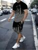 New Summer Casual Men's T-Shirt and Shorts Sets Sports Men's Tops and Shorts Streetwear Loose Men Summer Clothes