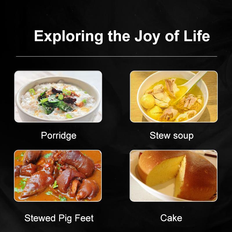 Elektryczne urządzenie do gotowania ryżu o mocy 400 W/2 l z miarką Łyżka do ryżu Kosz do gotowania na parze Garnek wewnętrzny z powłoką nieprzywierającą